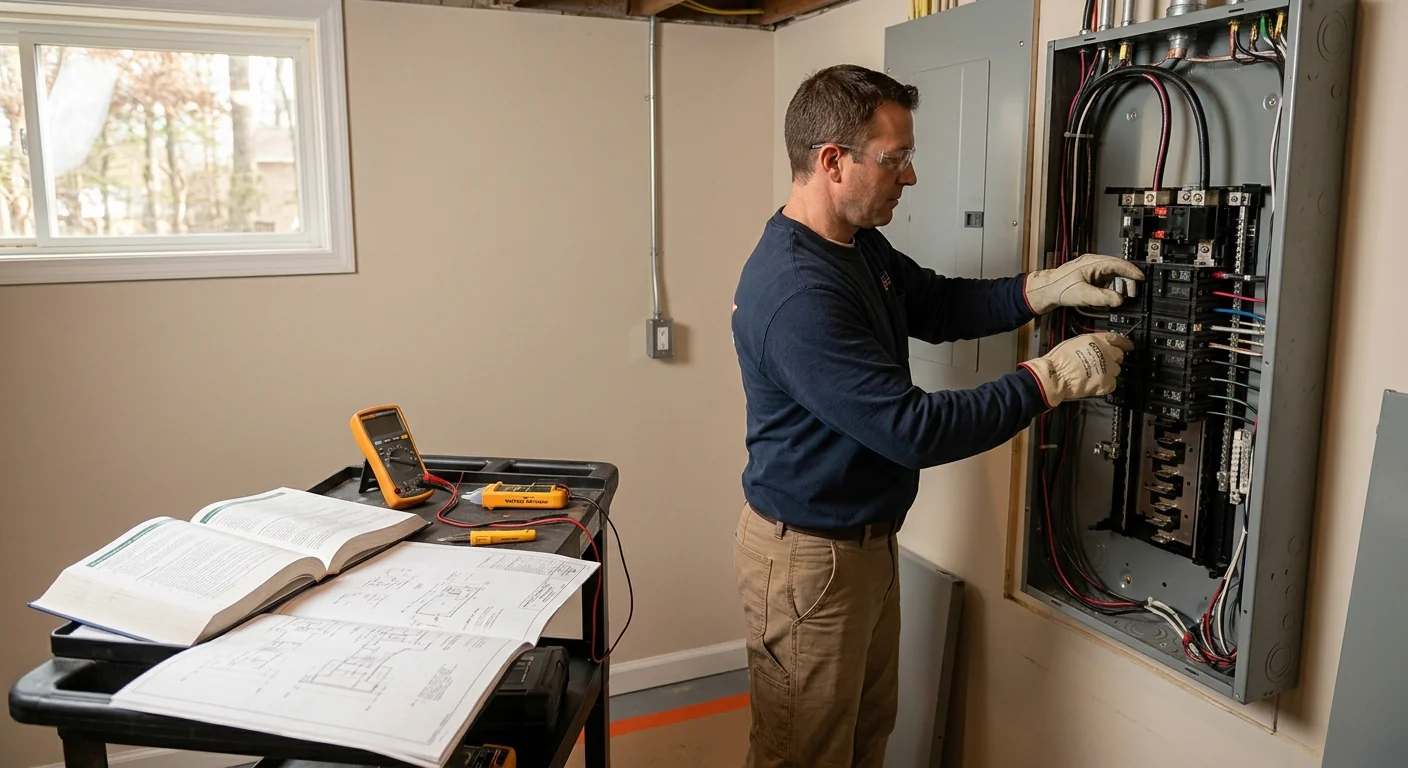 Map highlighting electrician service coverage across Riverhead and nearby communities