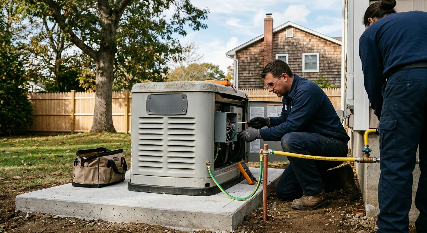 Generator Pad and Gas Line Installation for a Suburban Property