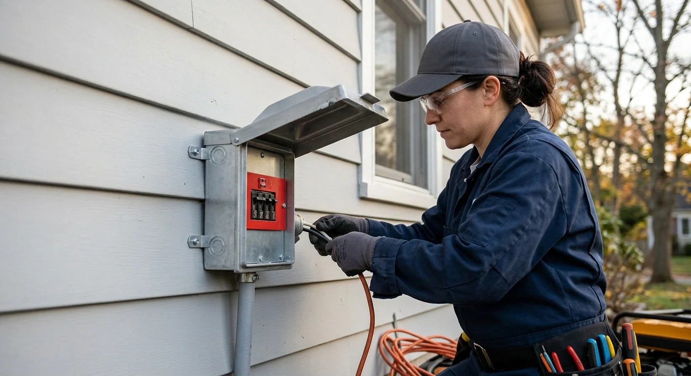 Portable Generator Interlock and Inlet Setup in Riverhead