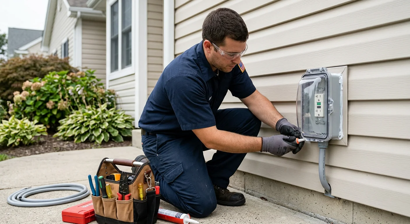 Outdoor Weather-Resistant Outlet Installation